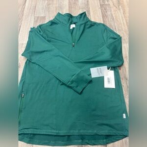 NWT FEAT Unisex‎ Green Size Large Quarter Zip Pullover Sweatshirt MSRP $88